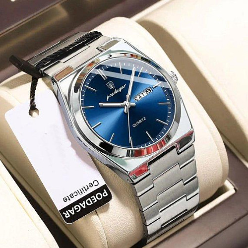 Часы наручные мужские классические Poedagar Teodor Серебристый