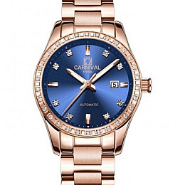 Годинники жіночі механічні класичні Carnival Maldives Золотистий
