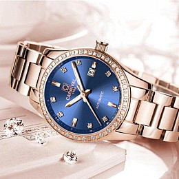 Годинники жіночі механічні класичні Carnival Maldives Золотистий