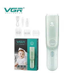 Машинка для стрижки волос дитяча безшумна VGR V-155 Зелена (2304434280)