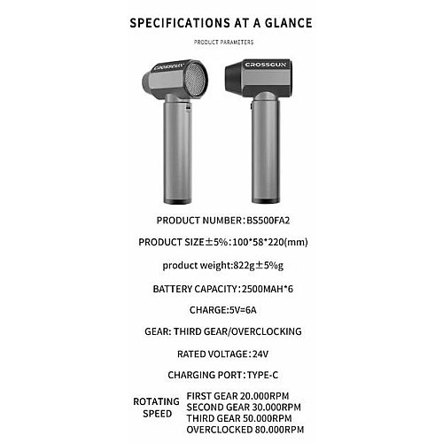 Турбо вентилятор пилосос для чищення салону автомобіля No Brand Crossgun Чорний (2308444626)