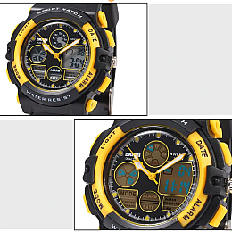 Детские спортивные наручные часы Skmei 1163 Черно-желтый