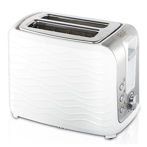 Тостер RAF R.269 на 2 кусочка з функцією розморожування 900W 24х19х15 см Білий