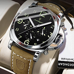 Наручні годинники чоловічі Poedagar Luminious Сріблястий (3322)