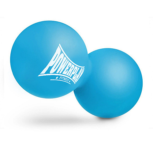 Массажный двойной мяч PowerPlay PP-4355 Silicone Lacrosse Peanut Ball 6.3х12.6 см Синий