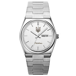 Часы наручные Skmei 8829 с тризубцем Украина на браслете Серебристый (IBW909SO)