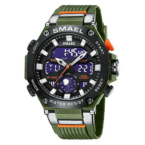 Часы наручные Smael 8069 Army Green (16673-hbr)
