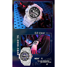 Тактические наручные часы Smael 8086 White (16680-hbr)