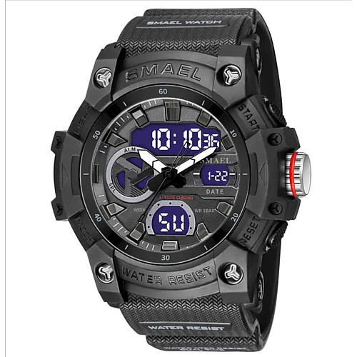Тактические наручные часы Smael 8086 Black (16681-hbr)