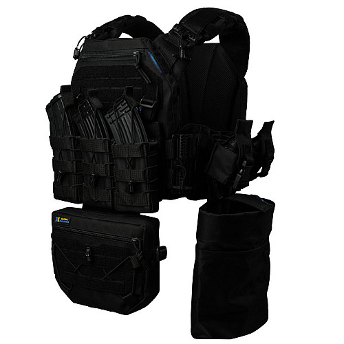 Плитоноска тактична з швидким скиданням з підсумками No Brand Warmor Gen.3 Pro Max One Size Чорний (2396522337)