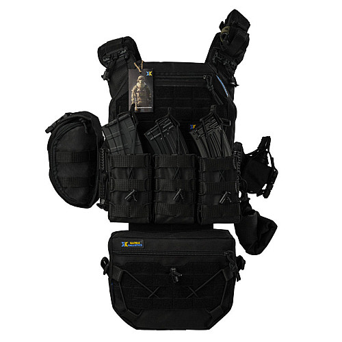 Плитоноска тактична з швидким скиданням з підсумками No Brand Warmor Gen.3 Pro Max One Size Чорний (2396522337)