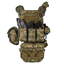 Плитоноска тактична з швидким скиданням з підсумками No Brand Warmor Gen.3 Pro Max One Size Піксель (2396567746)