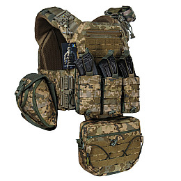 Плитоноска тактична з швидким скиданням з підсумками No Brand Warmor Gen.3 Pro Max One Size Піксель (2396567746)