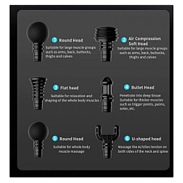 Масажний пістолет Booster M2-D 6 насадок 30 швидкостей (2422419626)