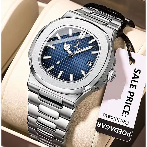 Наручні годинники чоловічі Poedagar Great Сріблястий (3350)