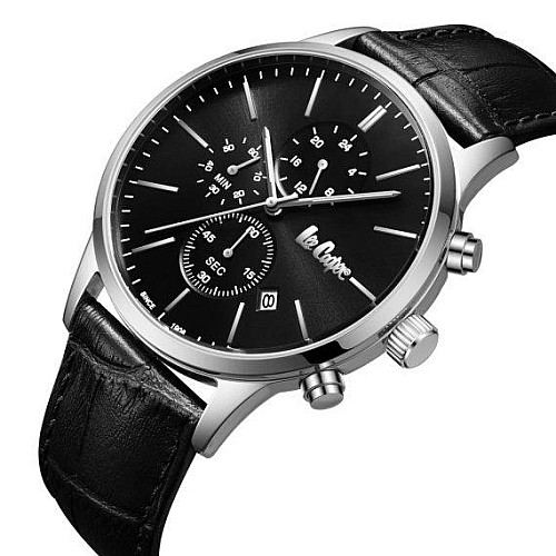 Часи чоловічі наручні Lee Cooper Leather Сріблястий (2600667322)