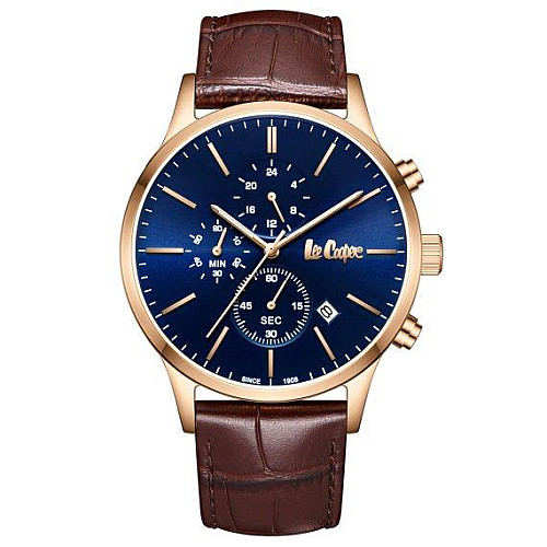 Часи чоловічі наручні Lee Cooper Leather Золотистий (2600676428)