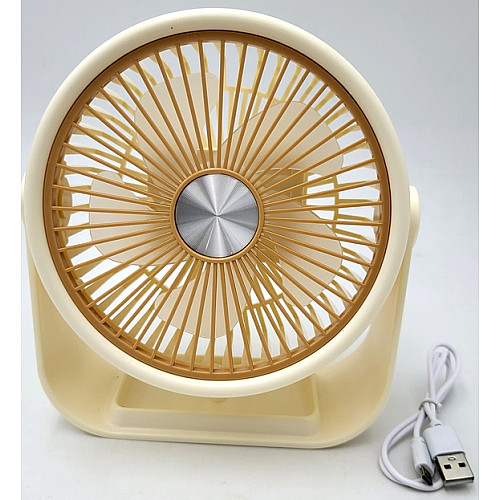 Настільний акумуляторний вентилятор UKC Portable Fan ZB124A 6376 14 см Жовтий (hub_nhk458)