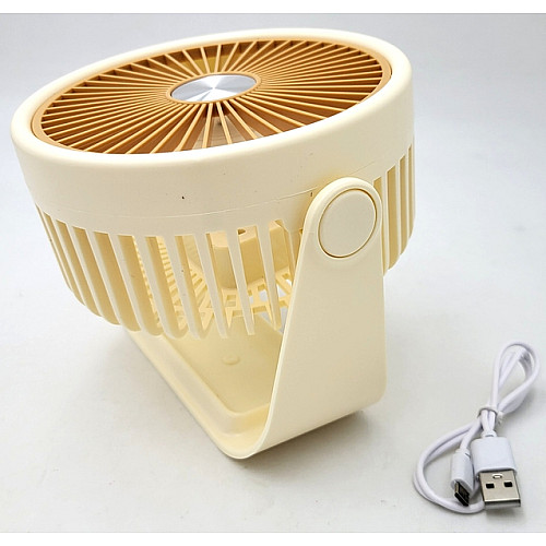Настільний акумуляторний вентилятор UKC Portable Fan ZB124A 6376 14 см Жовтий (hub_nhk458)