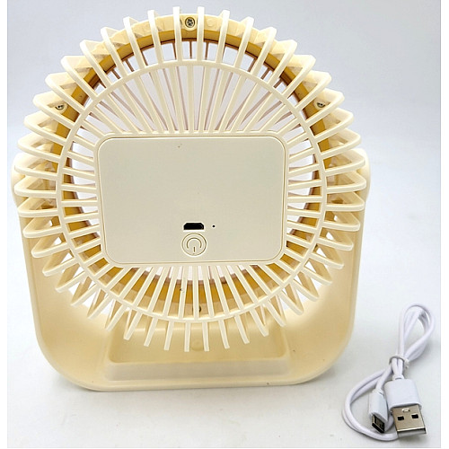 Настільний акумуляторний вентилятор UKC Portable Fan ZB124A 6376 14 см Жовтий (hub_nhk458)