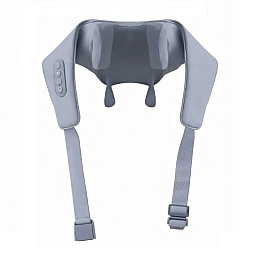 Масажер ударний для шиї та плечей No Brand Neck massager з ІК-підігрівом електричний на акумуляторі Сірий (2104618544)