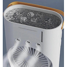 Вентилятор настольний No Brand Double-ended Spray Fan подвійний з охолодженням LED підсвітка без пульта ДУ Білий (2104618552)