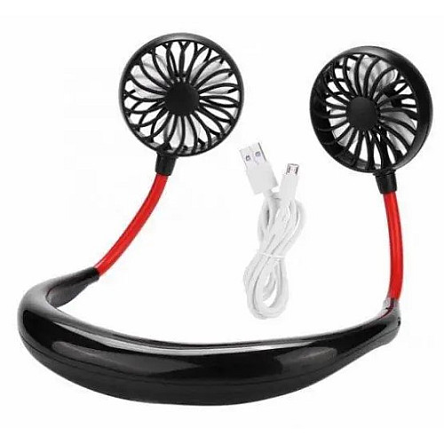 Вентилятор на шию портативний No Brand Neck Fan SN з акумулятором Чорний (2104618574)