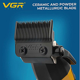 Профессиональная машинка для стрижки VGR V-285 аккумуляторная с насадками Желто-черный (2104618579)