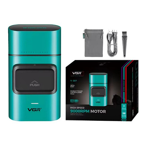 Електробритва-шейвер для бороди та обличчя VGR V-307 металевий корпус Зелений (2104618580)