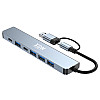 USB-хаб XON SmartHub 7 в 1 2xType-C USB3.0, 4xUSB2.0 Сірий (UHUHP071342G 5184)
