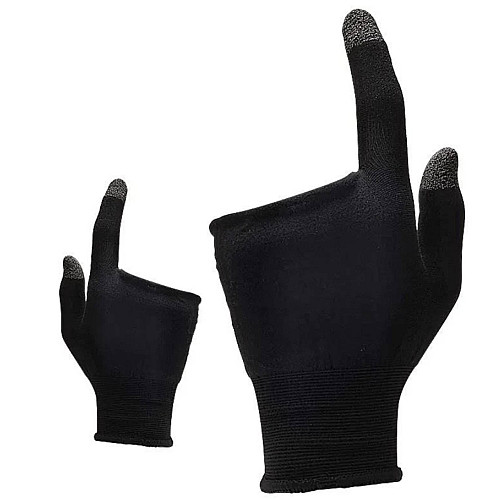 Сенсорные перчатки Captain напальчники для игр на смартфоне киберспорту Pubg Mobile CoD Free Fire 2 штуки Черный
