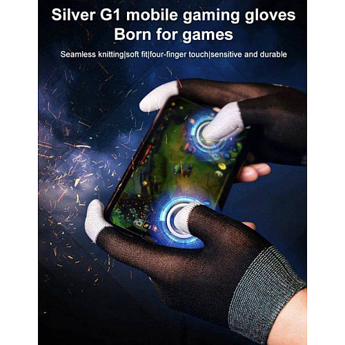 Сенсорные перчатки Captain напальчники для игр на смартфоне киберспорту Pubg Mobile CoD Free Fire 2 штуки Черный