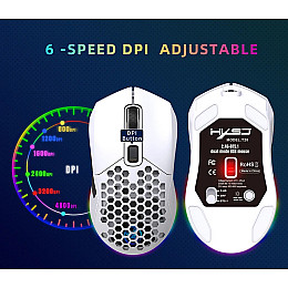 Мышь беспроводная HXSJ Т28 с аккумулятором и RGB подсветкой 2,4G+Bluetooth White