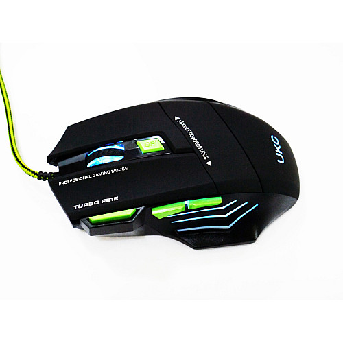 Миша ігрова провідна UKC X-7 з підсвіткою та килимком USB Black (4_00241)