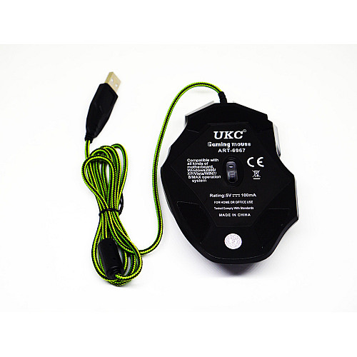 Миша ігрова провідна UKC X-7 з підсвіткою та килимком USB Black (4_00241)