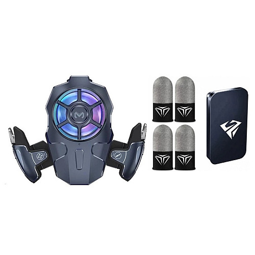 Комплект Триггеры игровые MEMO AK 03 кулер геймпад з макросом air mapping та 4 напальчника Sarafox V8