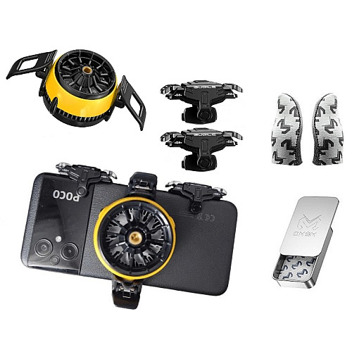 Набор 4 в1: кулер MEMO DLA6 напальчники MEMO Pro с металлическим боксом триггеры импульсные AK02