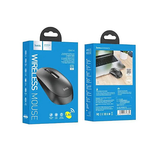 Мишка безпровідна Hoco GM14 2.4G для ПК та ноутбуків чорна