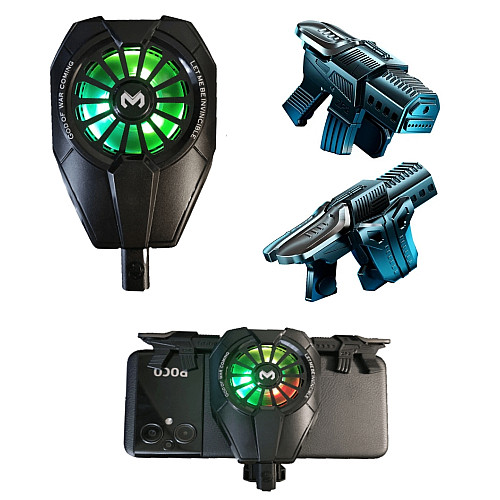 Игровой комплект: кулер для смартфона охлаждения MEMO DL06 и триггеры на 6 пальцев М41