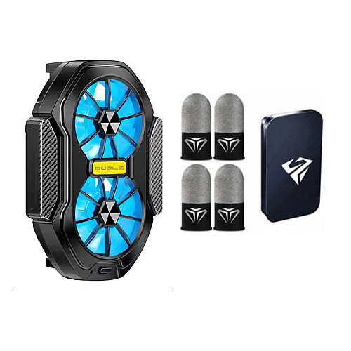 Ігровий набір: вентилятор з акумулятором FS01 та 4 напальчника Sarafox з боксом для зберігання