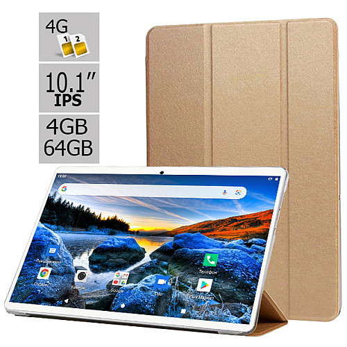 Планшет и чехол-книжка Hoozo S 464 LTE 4GB/64GB IPS 10.1" Gold (1364)
