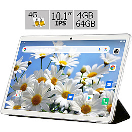 Планшет и чехол-книжка Adronix S 464 LTE IPS 10.1" 4GB/64GB Silver (1366)