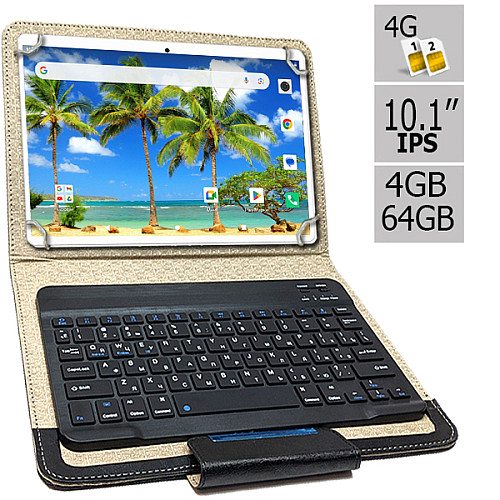 Планшет і чохол з Bluetooth клавіатурою Hoozo S 464 LTE 4GB/64GB IPS 10.1" Рожевий (1391)