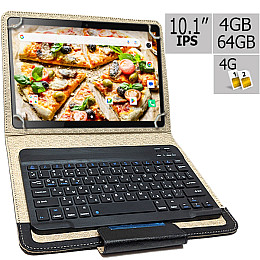Планшет і чохол з Bluetooth клавіатурою Adronix S 464 LTE IPS 10.1" 4GB/64GB Black (1392)