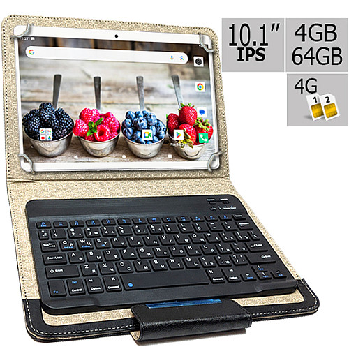 Планшет і чохол з Bluetooth клавіатурою Adronix S 464 LTE IPS 10.1" 4GB/64GB Silver (1393)