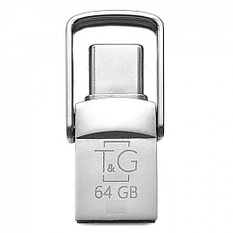 Флешка T&G 2&1 USB/Type-C 64Gb USB Flash Drive Steel