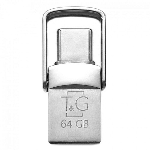 Флешка T&G 2&1 USB/Type-C 64Gb USB Flash Drive Steel