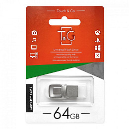 Флешка T&G 2&1 USB/Type-C 64Gb USB Flash Drive Steel