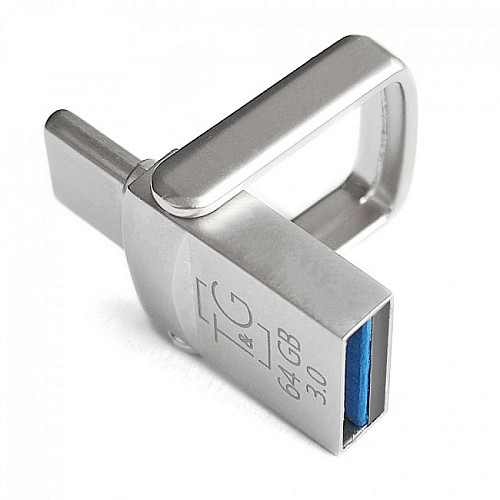 Флешка T&G 2&1 USB/Type-C 64Gb USB Flash Drive Steel
