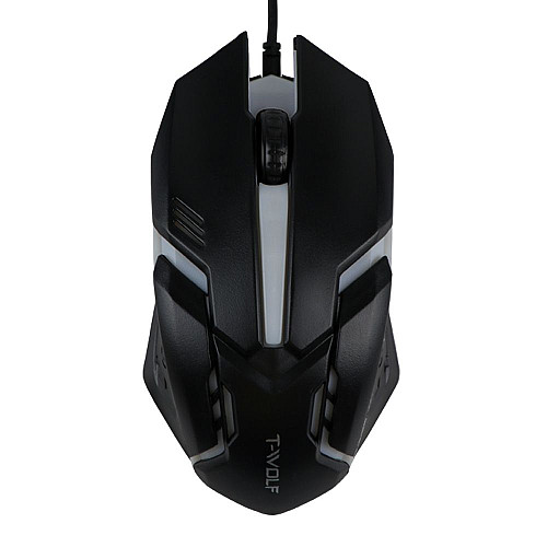 Игровая проводная компьютерная мышь T-Wolf V1 1200DPI RGB Black